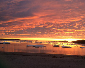 Icepans at sunset - Eastport Beach